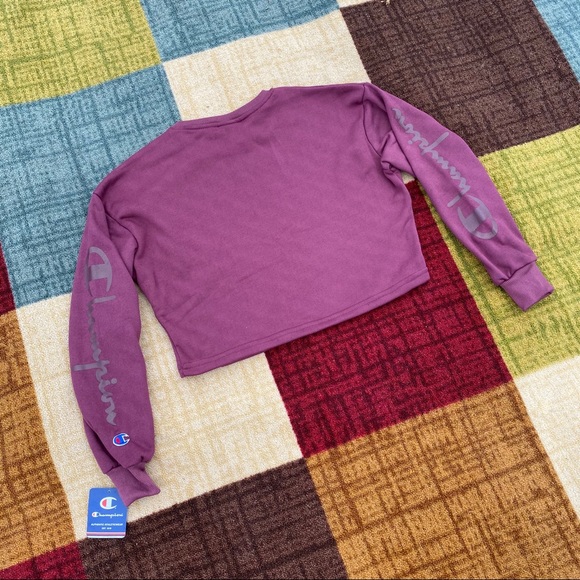 Champion Cropped Sweatshirt•Burgundy/Matte Script - Picture 4 of 4